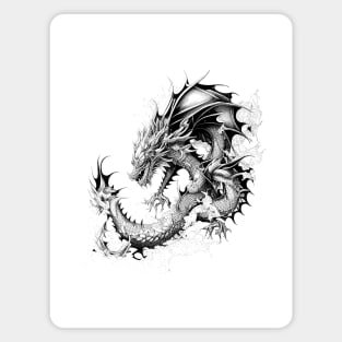 Dragon Fantasy Wild Animal Illustration Art Tattoo Magnet